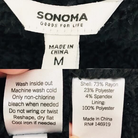 Wms SONOMA Goods for Life Sherpa Cardigan M - Picture 2 of 4